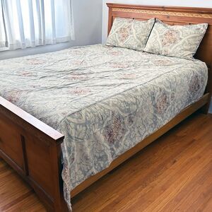 Pottery Barn Camilla Floral Medallion Linen Blend Duvet Cover Pillow Shams Queen